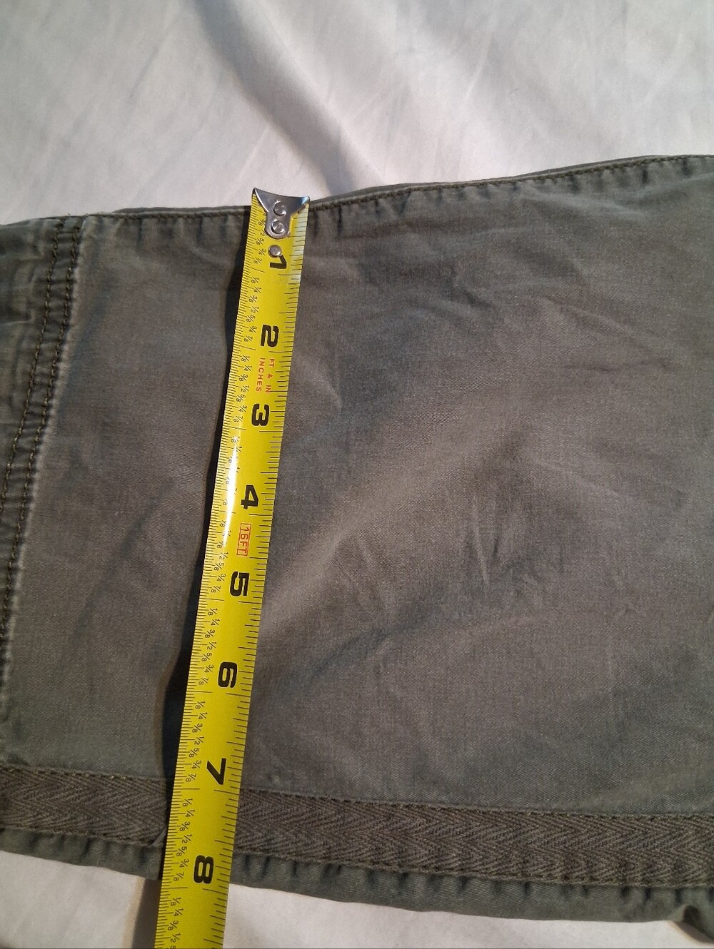Time and Tru Green Cargo Capri Pants Olive Utility Cropped Pants Women's Size 16 - Picture 11 of 14